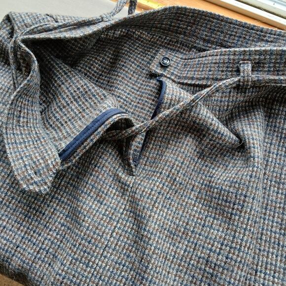 Vintage Wool Pencil Skirt 15/16 maxi houndstooth pockets matching tie belt - Picture 8 of 13